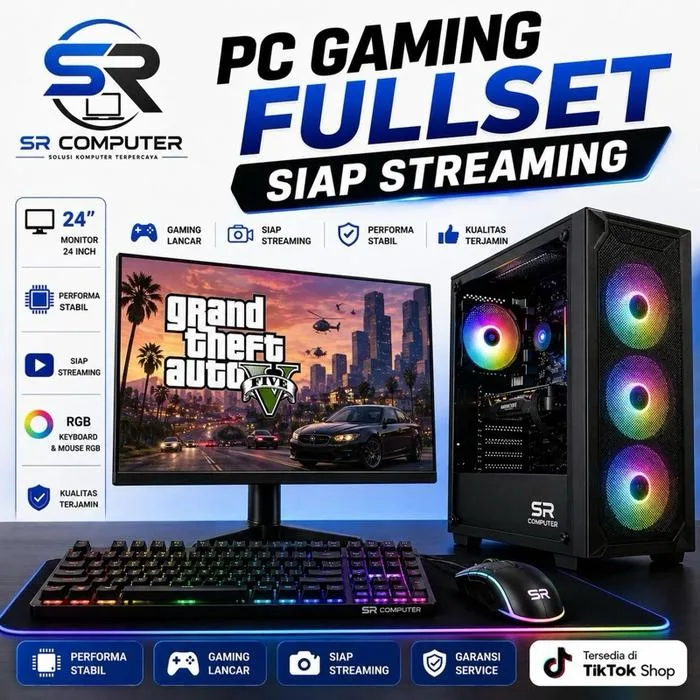 PC Gaming Fullset - Ryzen 5 5600GT 24 Inch gambar 2
