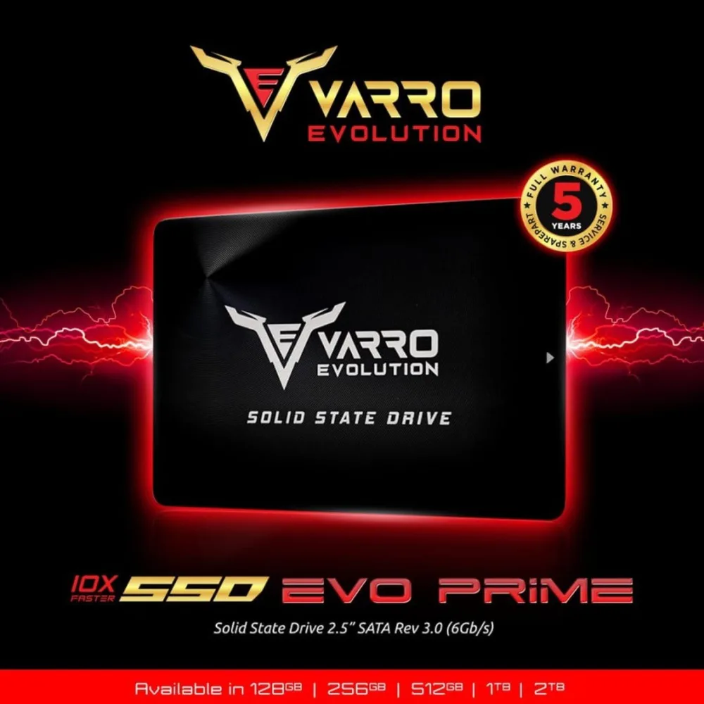 SDD VARRO EVOLUTION 128GB/256GB/512GB/ITB GARANSI RESMI 5 TAHUN Ssd