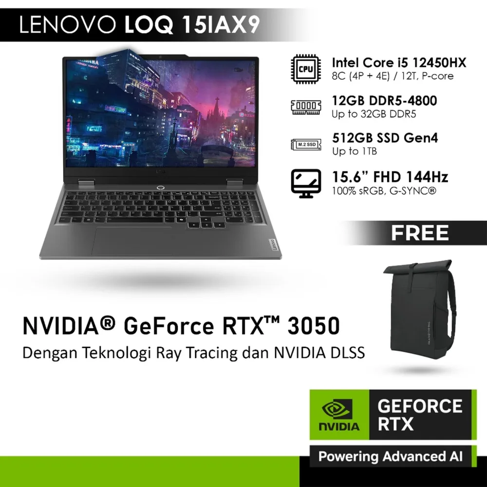 Laptop LENOVO LOQ 15 GeForce RTX 3050 6GB - i5